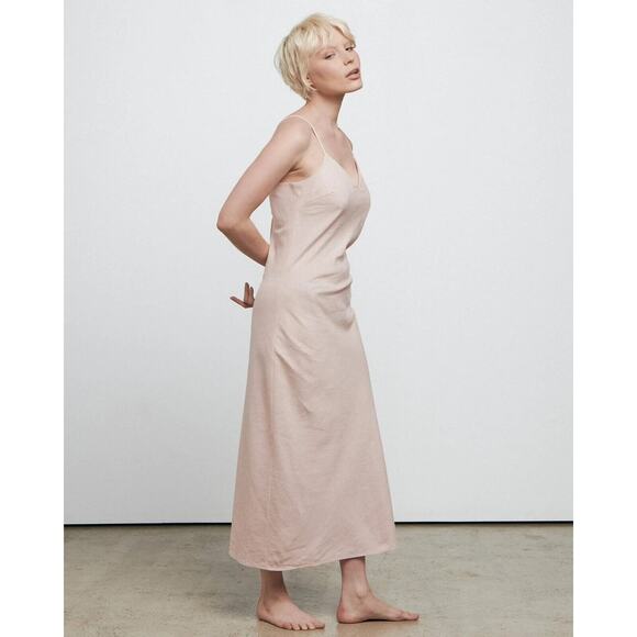 New BARE by Charlie Holiday Womans Large The Slip Dress Rose Pink Hemp Cotton - Picture 5 of 11
